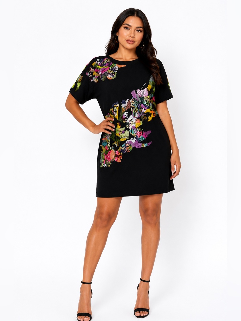 Juicy Couture Black Label Multicolor Sequin Embellished Shift Dress